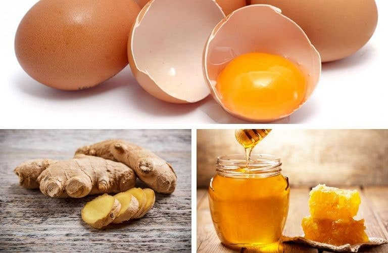 Mật ong, gừng, trứng gà
